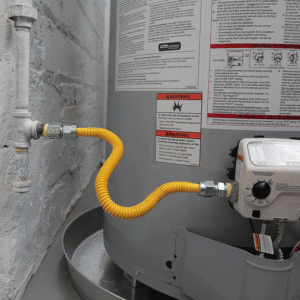Hot water tank gas line direct bonding