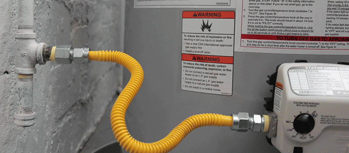 Hot water tank gas line direct bonding